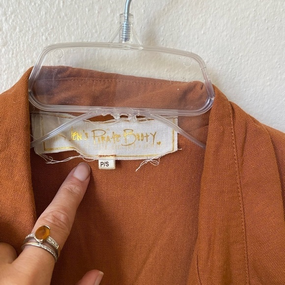 Jen's Pirate Booty Women’s Basic Instinct Trench Coat in Sunburn Linen Blend S - Picture 5 of 9